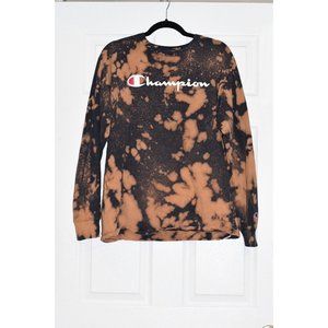 Champion Tie Dye T Shirt Men's Large Long Sleeve Crew Neck